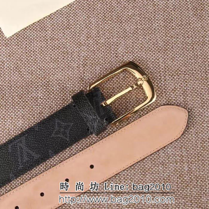 路易威登LV 全新Monogram Ecli se帆布 LV Initiales搭扣 男士皮帶 LHG1243